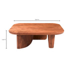 Aurelle Home Rustic Solid Acacia Wood Coffee Table