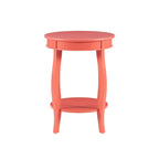 Penelope White Round Table with Shelf