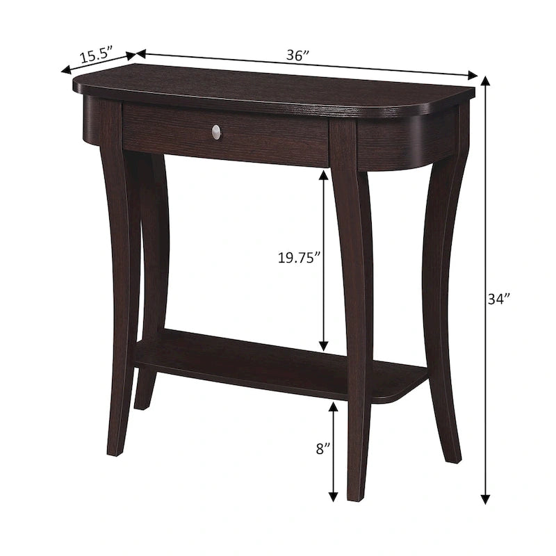 Convenience Concepts Newport 1 Drawer Console Table with Shelf