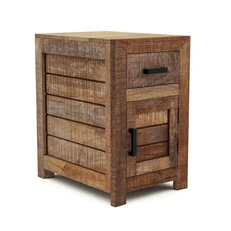 Anaisha Rustic Warm Natural Tone 23-inch Solid Wood Storage Side Table by Furniture of America