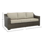 Jarrow Rattan Wicker Sofa, Brown/ Gray
