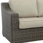 Jarrow Rattan Wicker Sofa, Brown/ Gray