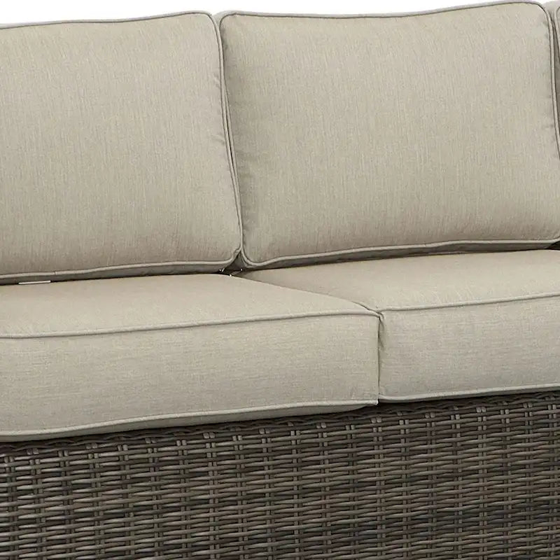 Jarrow Rattan Wicker Sofa, Brown/ Gray