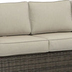 Jarrow Rattan Wicker Sofa, Brown/ Gray