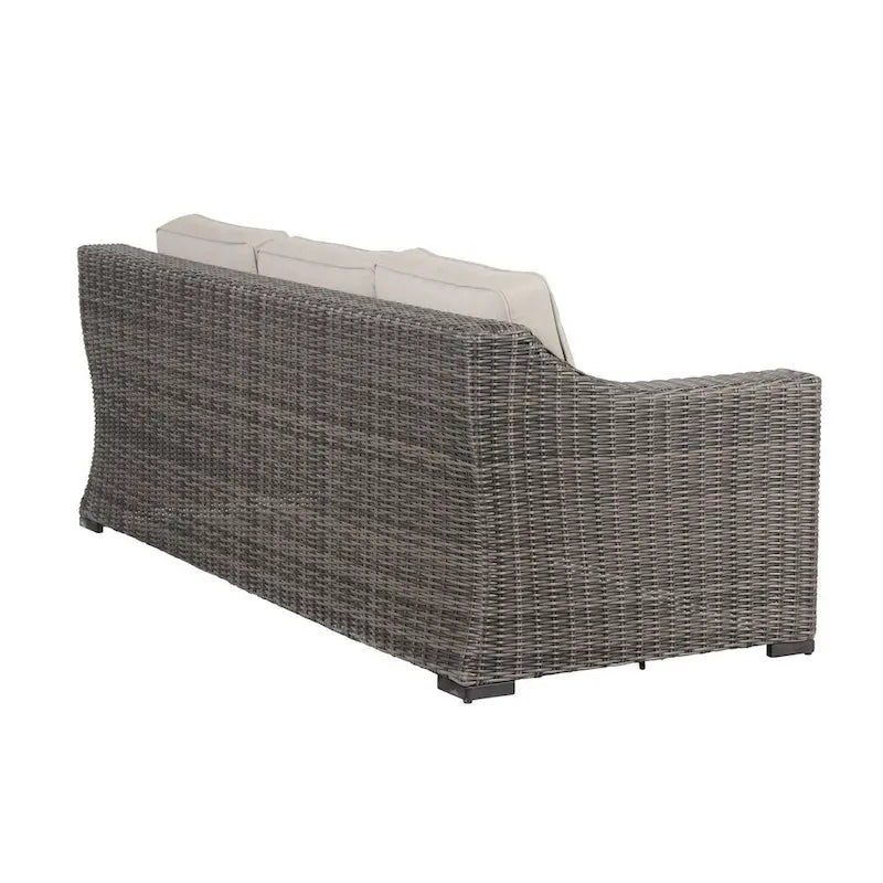 Jarrow Rattan Wicker Sofa, Brown/ Gray