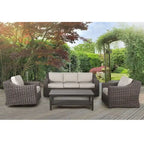 Jarrow Rattan Wicker Sofa, Brown/ Gray