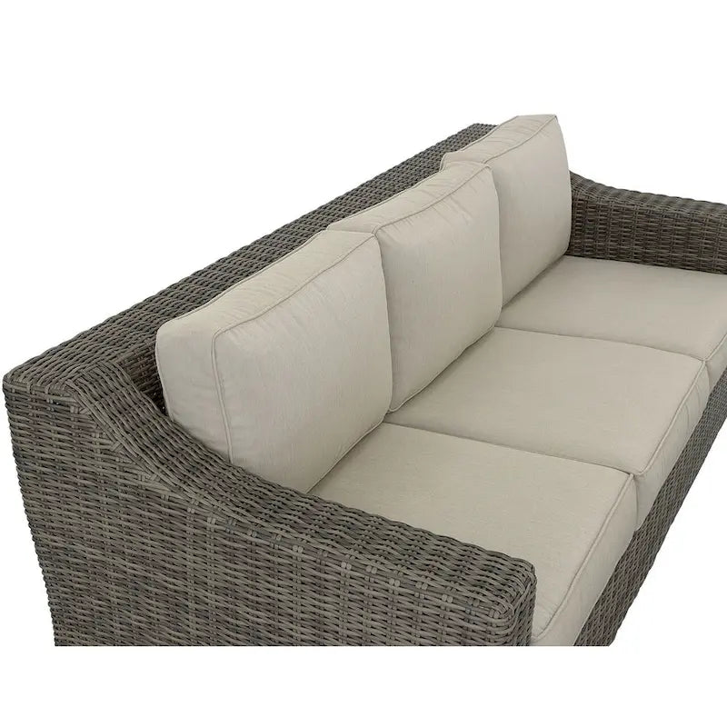 Jarrow Rattan Wicker Sofa, Brown/ Gray