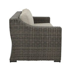 Jarrow Rattan Wicker Sofa, Brown/ Gray