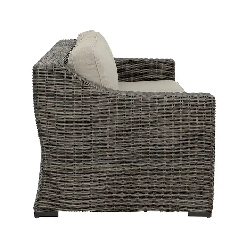 Jarrow Rattan Wicker Sofa, Brown/ Gray