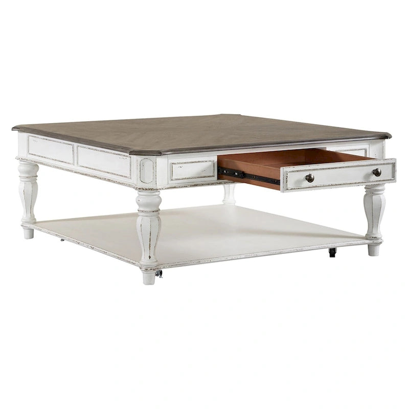 Magnolia Manor Antique White Weathered Bark 3-piece Cocktail Table Set