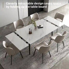 Set da pranzo allungabile da 9 pezzi da 160 cm a 240 cm con piano in pietra sinterizzata e 8 sedie