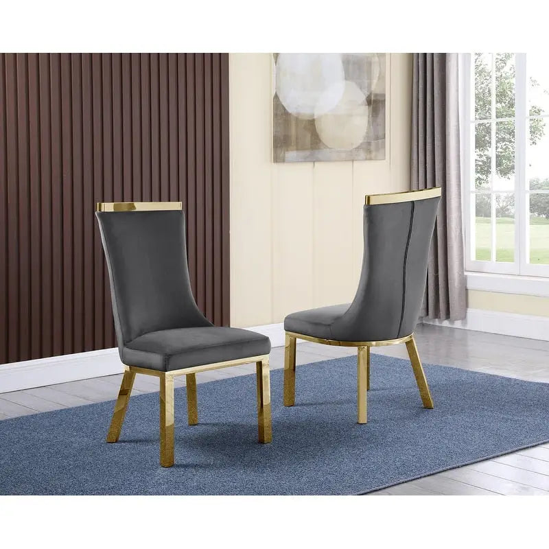 Sedie da pranzo Best Quality Furniture in acciaio inossidabile color oro (set da 2)