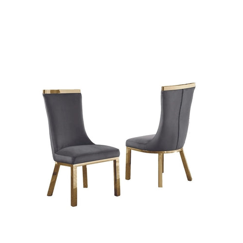 Sedie da pranzo Best Quality Furniture in acciaio inossidabile color oro (set da 2)