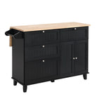 3-Piece Kitchen Island Set with Drop Leaf and 2 Seatings, Dining Table Set with Storage Cabinet, Drawers and Towel Rack