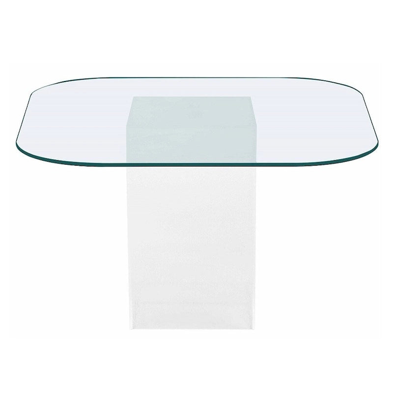 Somette Valor Surfboard Clear Glass Top Dining Table