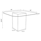Somette Valor Surfboard Clear Glass Top Dining Table