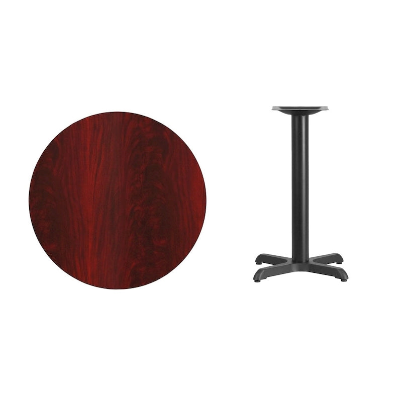 30 Round Laminate Table Top with 22 x 22 Table Height Base - 30W x 30D x 31.125H - 30W x 30D x 31.125H