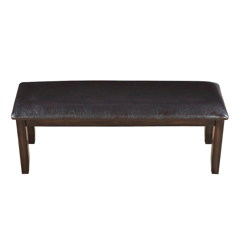 Steve Silver Alice Antique Espresso Wood and Faux Leather Dining Bench