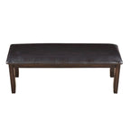 Steve Silver Alice Antique Espresso Wood and Faux Leather Dining Bench