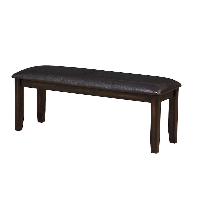 Steve Silver Alice Antique Espresso Wood and Faux Leather Dining Bench