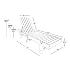 Polytrends Altura Armless Poly Eco-Friendly All Weather Reclining Chaise Lounge with Side Table Set (3-Piece Set)
