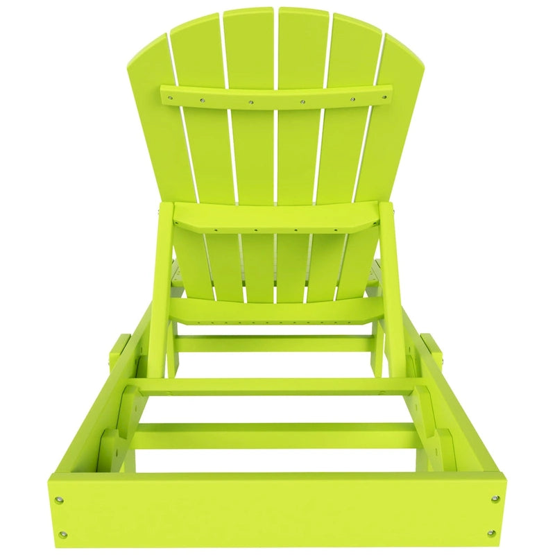 Polytrends Altura Armless Poly Eco-Friendly All Weather Reclining Chaise Lounge with Side Table Set (3-Piece Set)
