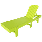 Polytrends Altura Armless Poly Eco-Friendly All Weather Reclining Chaise Lounge with Side Table Set (3-Piece Set)
