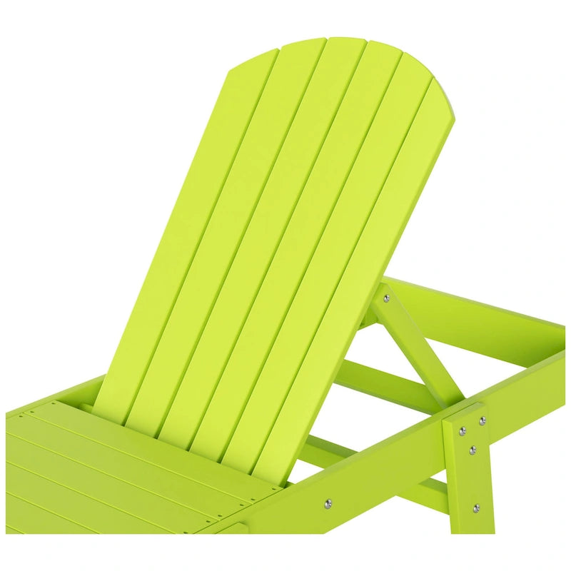 Polytrends Altura Armless Poly Eco-Friendly All Weather Reclining Chaise Lounge with Side Table Set (3-Piece Set)