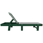 Polytrends Altura Armless Poly Eco-Friendly All Weather Reclining Chaise Lounge with Side Table Set (3-Piece Set)