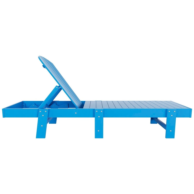 Polytrends Altura Armless Poly Eco-Friendly All Weather Reclining Chaise Lounge with Side Table Set (3-Piece Set)
