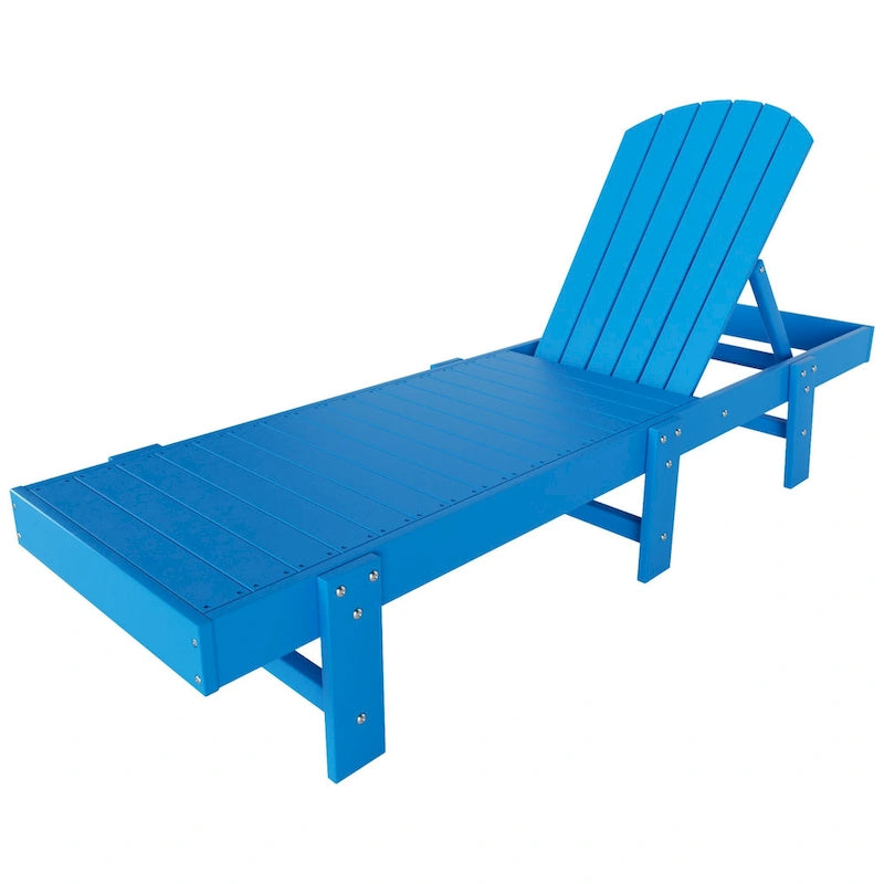 Polytrends Altura Armless Poly Eco-Friendly All Weather Reclining Chaise Lounge with Side Table Set (3-Piece Set)