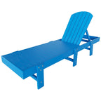 Polytrends Altura Armless Poly Eco-Friendly All Weather Reclining Chaise Lounge with Side Table Set (3-Piece Set)