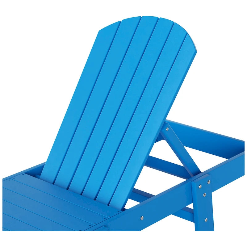 Polytrends Altura Armless Poly Eco-Friendly All Weather Reclining Chaise Lounge with Side Table Set (3-Piece Set)