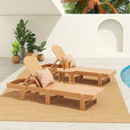 Polytrends Altura Armless Poly Eco-Friendly All Weather Reclining Chaise Lounge with Side Table Set (3-Piece Set)
