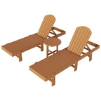 Polytrends Altura Armless Poly Eco-Friendly All Weather Reclining Chaise Lounge with Side Table Set (3-Piece Set)
