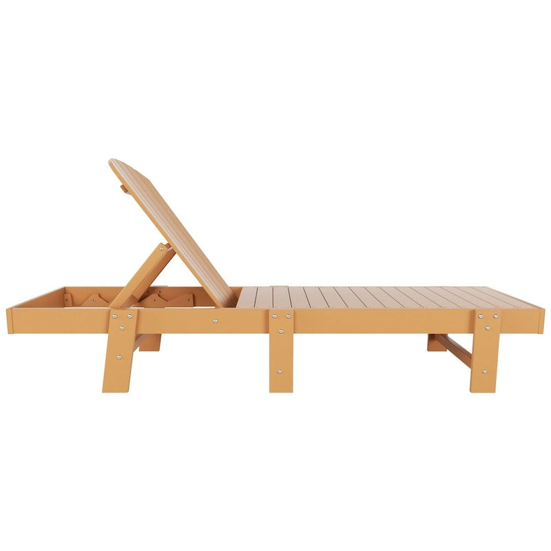 Polytrends Altura Armless Poly Eco-Friendly All Weather Reclining Chaise Lounge with Side Table Set (3-Piece Set)