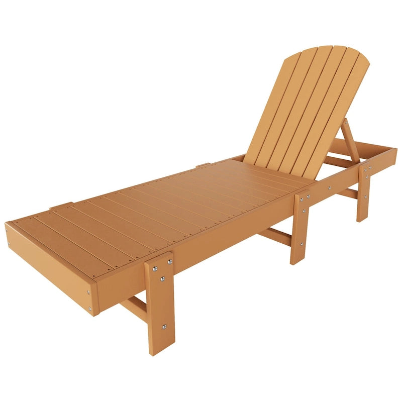 Polytrends Altura Armless Poly Eco-Friendly All Weather Reclining Chaise Lounge with Side Table Set (3-Piece Set)