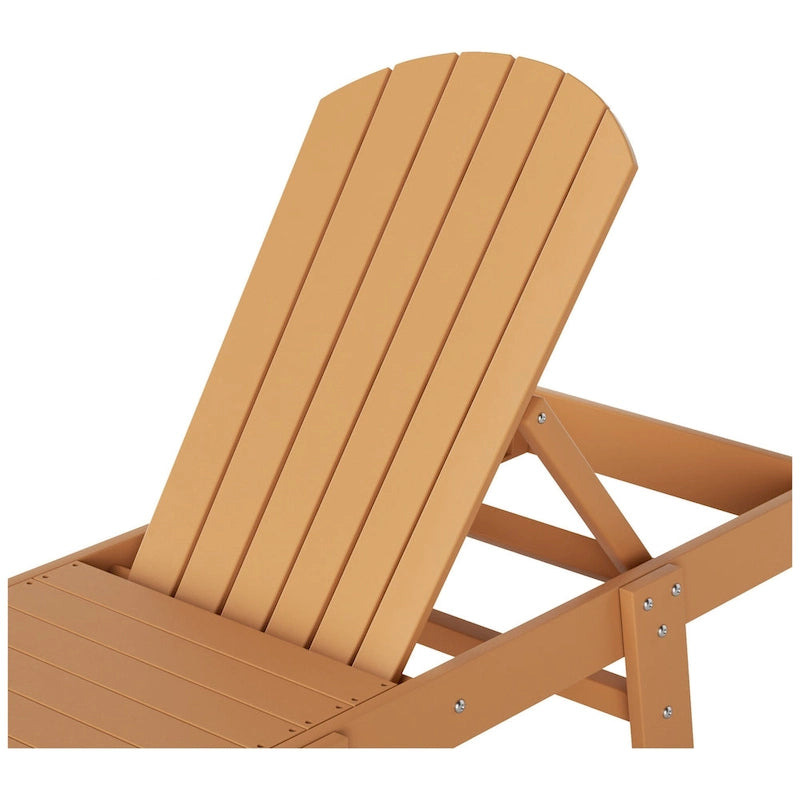 Polytrends Altura Armless Poly Eco-Friendly All Weather Reclining Chaise Lounge with Side Table Set (3-Piece Set)