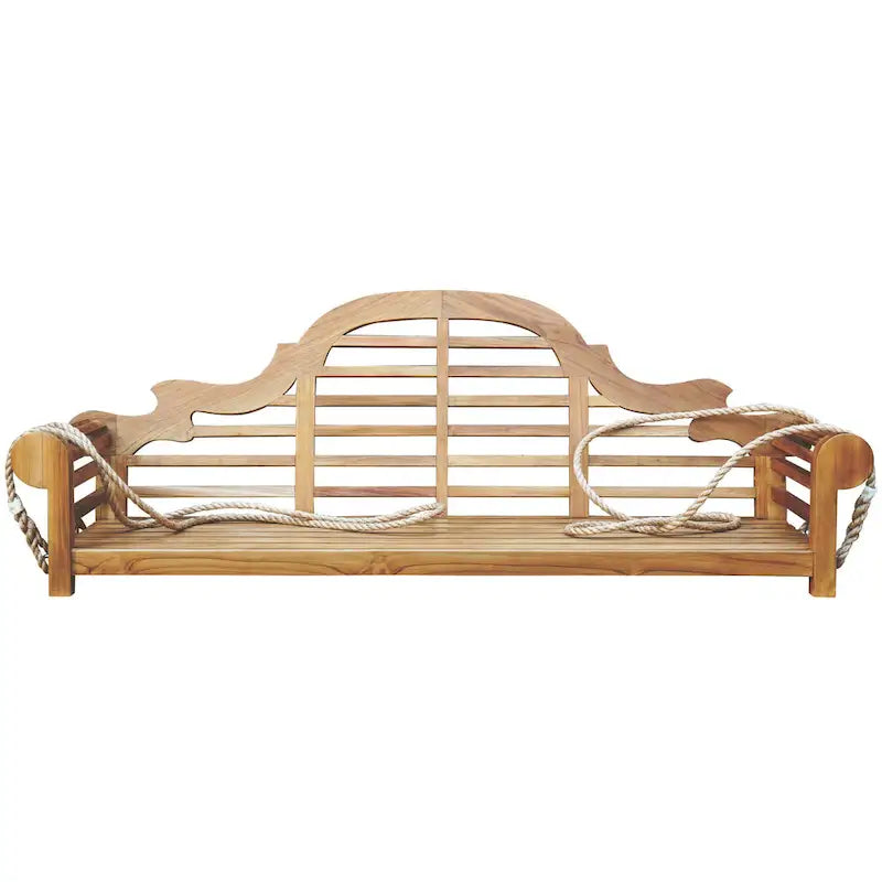 Chic Teak Lutyens Teak Wood Triple Outdoor Porch Swing, 78 inch