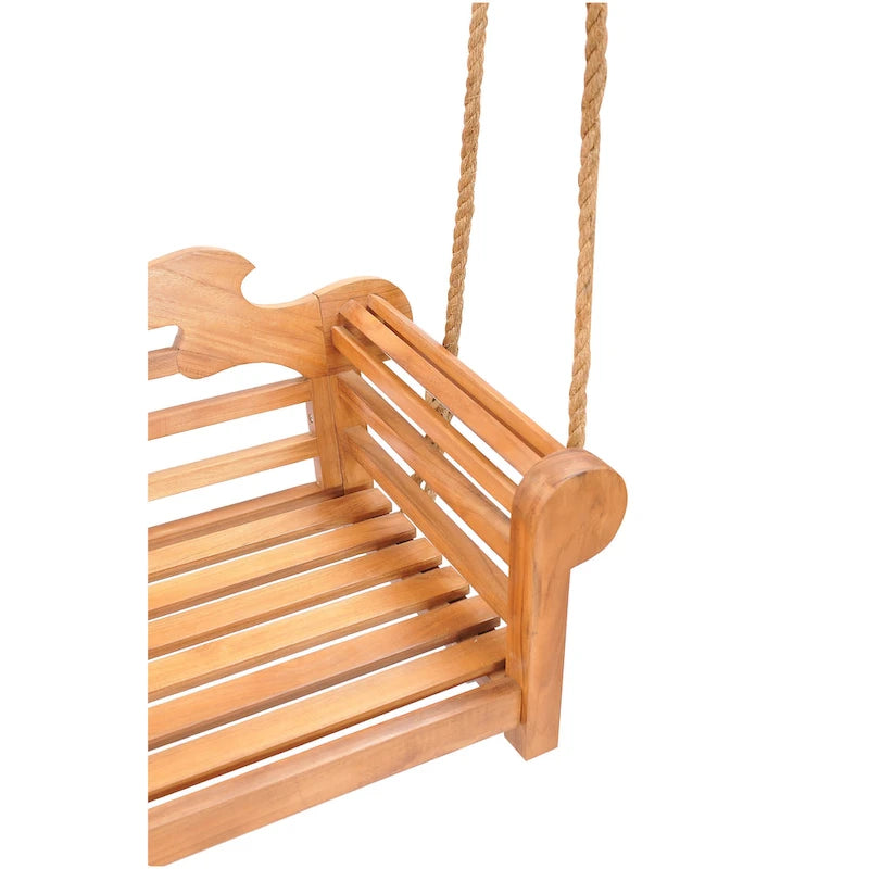 Chic Teak Lutyens Teak Wood Triple Outdoor Porch Swing, 78 inch