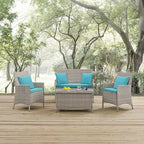 Modway Bridge Rattan 4-piece Outdoor Patio Set with Cushions