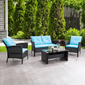 CorLiving Cascade Black Rattan Wicker Patio 4pc Set