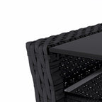 CorLiving Cascade Black Rattan Wicker Patio 4pc Set