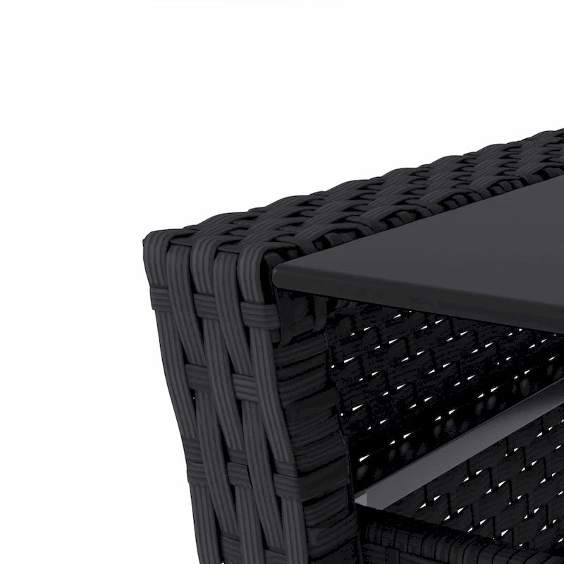 CorLiving Cascade Black Rattan Wicker Patio 4pc Set