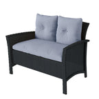 CorLiving Cascade Black Rattan Wicker Patio 4pc Set