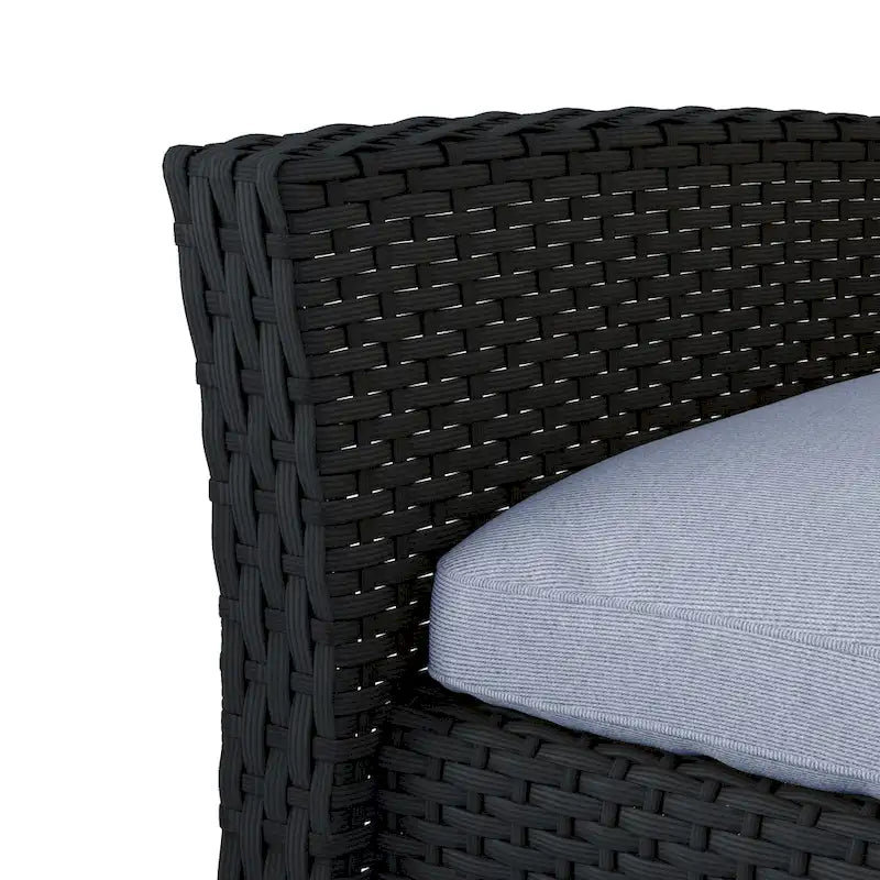CorLiving Cascade Black Rattan Wicker Patio 4pc Set