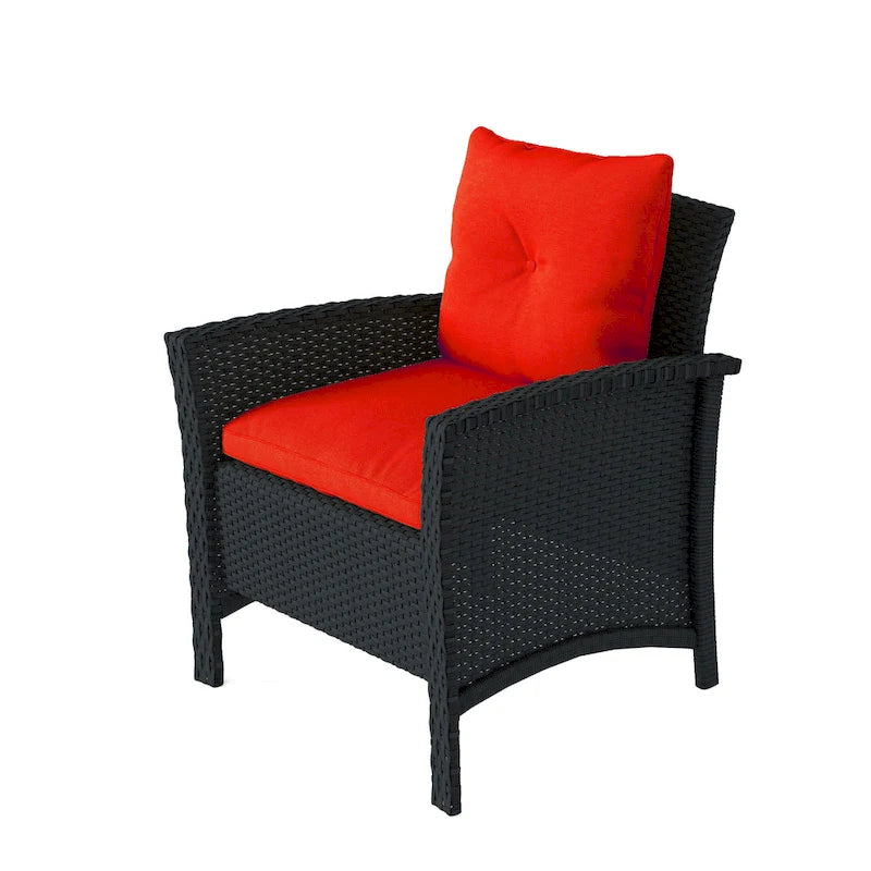 CorLiving Cascade Black Rattan Wicker Patio 4pc Set