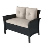 CorLiving Cascade Black Rattan Wicker Patio 4pc Set