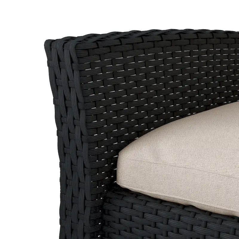 CorLiving Cascade Black Rattan Wicker Patio 4pc Set