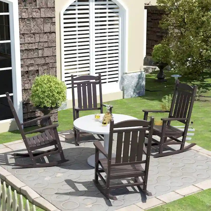 Polytrends Laguna Hdpe All Weather Outdoor Patio Rocking Chair (Set of 4)